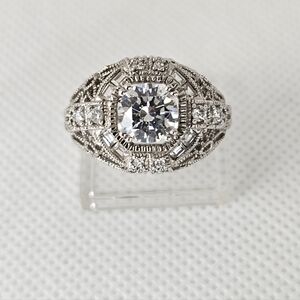 Vintage Victoria Wieck Art Deco Style Ring Sterling Silver Size 6